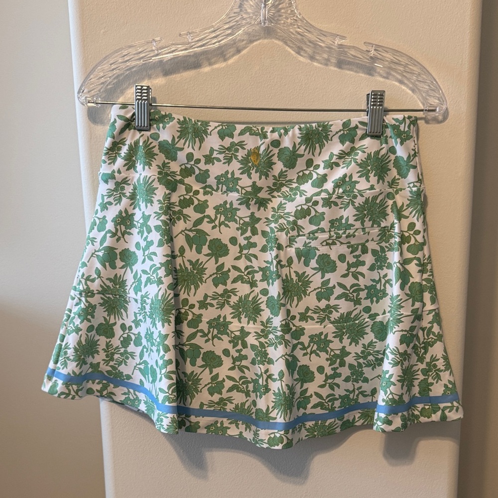 Floral Green and White tennis/pickle ball skirt